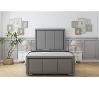 Sloomy Lancaster Pewter Dumfries Bed Frame With Mattress With 50" Upholstered Headboard 5' King
