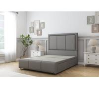 Sloomy Lancaster Pewter Dumfries Divan Bed 2 Drawers Right Side-54" Floor Standing Headboard 12" Footboard 2'6 Small Single