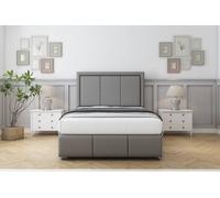 Sloomy Lancaster Pewter Dumfries Divan Bed Set 2 Drawers Right Side - 26" Strutted & 12" Footboard 4' Small Double