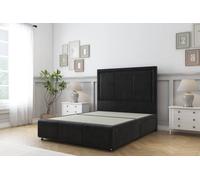 Sloomy Lancaster Plush Divan Base 4 Drawers-54" Headboard & 12" Footboard in Black | Size: Small Double Sloomy Black Small Double