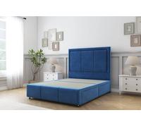 Sloomy Lancaster Plush Divan Base 4 Drawers-54" Headboard & 12" Footboard in Blue | Size: Super King Sloomy Blue Super King