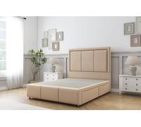 Sloomy Lancaster Plush Divan Base 4 Drawers-54" Headboard & 12" Footboard in Stone | Size: Double Sloomy Stone Double