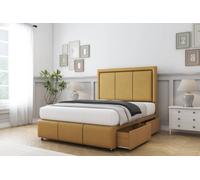 Sloomy Lancaster Plush Divan Set 4 Drawers-54" Headboard-Footboard in Mustard | Size: Super King Sloomy Mustard Super King