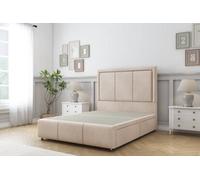 Sloomy Lancaster Sand Naples Divan Bed No Drawers-54" Floor Standing Headboard 12" Footboard 2'6 Small Single