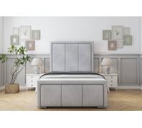 Sloomy Lancaster Silver Naples Bed Frame With 50" Upholstered Headboard 4' Small Double