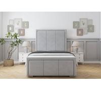 Sloomy Lancaster Silver Plush Bed Frame With 50" Upholstered Headboard 6' Super King