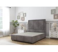 Sloomy Lancaster Slate Naples Divan Bed 2 Drawers Left Side-54" Floor Standing Headboard 12" Footboard 2'6 Small Single
