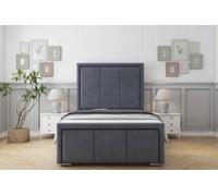 Sloomy Lancaster Steel Plush Bed Frame With 50" Upholstered Headboard 6' Super King