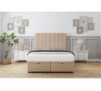Sloomy Langston Pebble Plush Ottoman Bed With Mattress With 26" Strutted Headboard 6' Super King