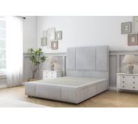 Sloomy Lisbon Naples Divan Base 4 Drawers - 26" Headboard & 12" Footboard in Silver | Size: Small Double Sloomy Silver Small Double