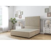 Sloomy Manhattan Almond Coniston Divan Bed Base 4 Drawers With 54" Floor Standing Headboard 4' Small Double