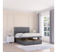 Sloomy Manhattan Armour Coniston 4Ft6 Ottoman Bed End Opening With Sprung Memory Mattress & 26" Headboard-Double