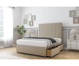 Sloomy Manhattan Coniston Divan Set No Drawers-54" Headboard in Cream | Size: Single Sloomy Cream Single