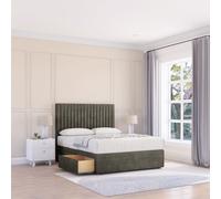 Sloomy Manhattan Divan Bed Base No Drawers & 26" Struts Headboard in Light Grey | Size: King Sloomy Light Grey King