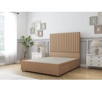 Sloomy Manhattan Latte Dumfries Divan Bed Base No Drawers With 54" Floor Standing Headboard 4'6 Double