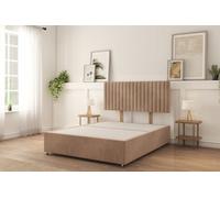Sloomy Manhattan Mink Naples Divan Bed Base No Drawers With 26" Strutted Headboard 6' Super King