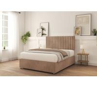 Sloomy Manhattan Mink Naples Divan Bed With Mattress No Drawers 26" Strutted Headboard 2'6 Small Single