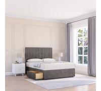 Sloomy Manhattan Naples Bed Set With 2 Drawers, Mattress & 26" Headboard in Dark Grey | Size: Small Double Sloomy Dark Grey Small Double