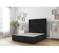 Sloomy Manhattan Naples Divan Bed Base 2 Drawers Foot-End - 26" Headboard in Black | Size: King Sloomy Black King