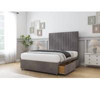Sloomy Manhattan Naples Divan Set 2 Drawers-26" Headboard in Grey | Size: Super King Sloomy Grey Super King
