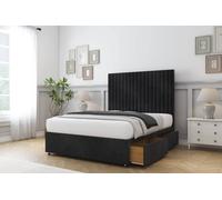 Sloomy Manhattan Naples Divan Set 2 Drawers-54" Headboard in Black | Size: Single Sloomy Black Single