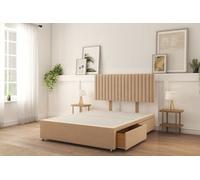 Sloomy Manhattan Pebble Plush Divan Bed Base 4 Drawers With 26" Strutted Headboard 6' Super King