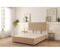 Sloomy Manhattan Pebble Plush Divan Bed Base No Drawers With 26" Strutted Headboard 2'6 Small Single