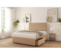 Sloomy Manhattan Pebble Plush Divan Bed With Mattress 2 Drawers Same 26" Strutted Headboard 3' Single