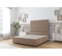 Sloomy Manhattan Plush Divan Bed Base 2 Drawers Foot-End - 54" Headboard in Taupe | Size: Double Sloomy Taupe Double