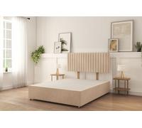 Sloomy Manhattan Sand Naples Divan Bed Base No Drawers With 26" Strutted Headboard 4' Small Double