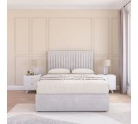 Sloomy Manhattan Silver Plush 3Ft Memory Foam Bed Set With No Drawers, Mattress & Headboard- Single