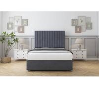Sloomy Manhattan Steel Plush Divan Bed With Mattress No Drawers With 26" Strutted Headboard 5' King