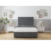 Sloomy Mayfair Armour Coniston Divan Bed With Mattress 2 Drawers Same Side With 54" Floor Standing Headboard 4' Small Double