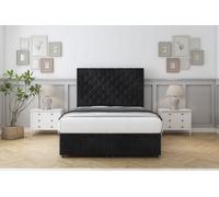 Sloomy Mayfair Black Naples Ottoman Bed With Mattress With 54" Floor Standing Headboard 3' Single