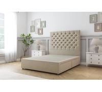 Sloomy Mayfair Coniston Divan Bed Base 2 Drawers Same Side - 54" Headboard in Cream | Size: Small Single Sloomy Cream Small Single