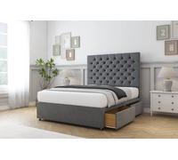 Sloomy Mayfair Coniston Divan Set 2 Drawers-26" Headboard in Dark Grey | Size: Single Sloomy Dark Grey Single