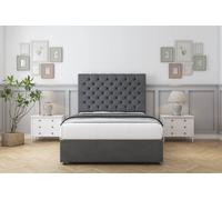 Sloomy Mayfair Coniston Divan Set No Drawers-54" Headboard in Dark Grey | Size: Super King Sloomy Dark Grey Super King