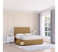 Sloomy Mayfair Divan Bed Base 2 Drawers & 26" Struts Headboard in Bronze | Size: Double Sloomy Bronze Double