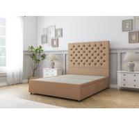 Sloomy Mayfair Dumfries Divan Bed Base 2 Drawers Same Side - 54" Headboard in Light Brown | Size: Double Sloomy Light Brown Double