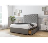 Sloomy Mayfair Dumfries Divan Set 2 Drawers-26" Headboard in Light Grey | Size: Double Sloomy Light Grey Double