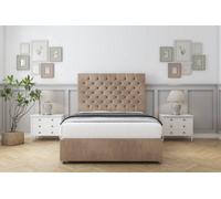 Sloomy Mayfair Mink Naples Divan Bed With Mattress 2 Drawers Foot-End With 54" Floor Standing Headboard 4' Small Double