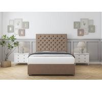 Sloomy Mayfair Mink Plush Divan Bed With Mattress 2 Drawers Same Side With 26" Strutted Headboard 2'6 Small Single