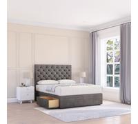 Sloomy Mayfair Naples Bed Set With No Drawers Mattress & 26" Headboard in Dark Grey | Size: King Sloomy Dark Grey King