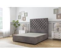 Sloomy Mayfair Naples Divan Bed Base 2 Drawers Same Side - 26" Headboard in Grey | Size: Single Sloomy Grey Single
