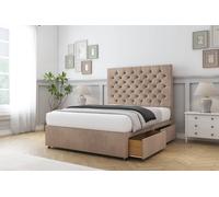 Sloomy Mayfair Naples Divan Set 2 Drawers-26" Headboard in Light Brown | Size: Super King Sloomy Light Brown Super King