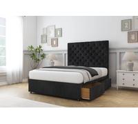 Sloomy Mayfair Naples Divan Set 4 Drawers-54" Headboard in Black | Size: Double Sloomy Black Double