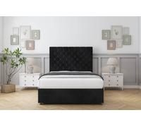 Sloomy Mayfair Naples Divan Set No Drawers-26" Headboard in Black | Size: Single Sloomy Black Single