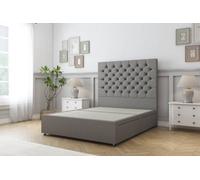 Sloomy Mayfair Pewter Dumfries Divan Bed Base 2 Drawers Same Side With 54" Floor Standing Headboard 6' Super King