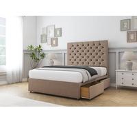 Sloomy Mayfair Plush Divan Set 2 Drawers-26" Headboard in Bronze | Size: King Sloomy Bronze King