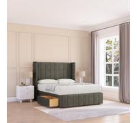Sloomy Melbourne Dumfries Memory Foam Bed Set ,no Drawers, Mattress & 54" Wingback Headboard With 12" Footboard - King
